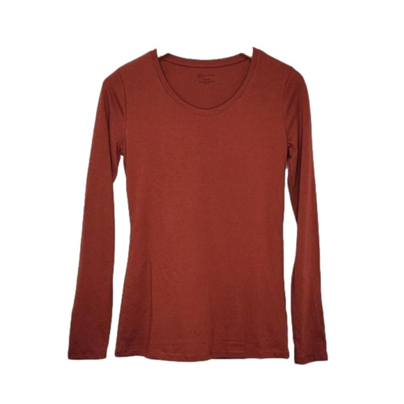 No Boundaries Rust Color Red Long Sleeve Under - Picture 1 of 9